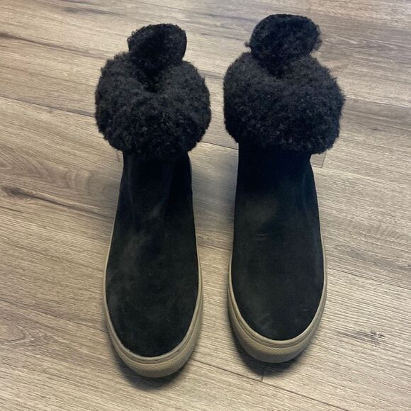 Cougar Devon Black Suede Waterproof Winter Sneaker Boots - Fur-Lined Black Sz 10 - Picture 3 of 11